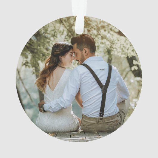 Mr素朴&Mrs写真として初めてのクリスマスを加える オーナメント (裏面)