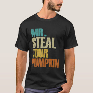 Mr.あなたのカボチャのレトロなハロウィンことわざを盗むおもしろい Tシャツ