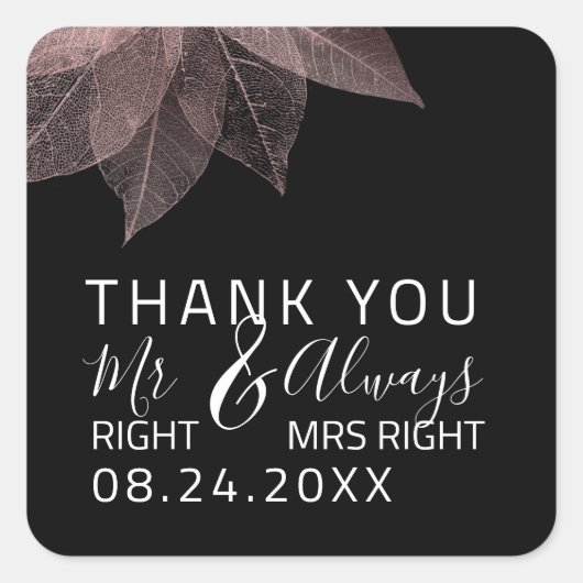 Mr おもしろい Right 結婚 $ Always Ms Right Animversar スクエアシール (正面)