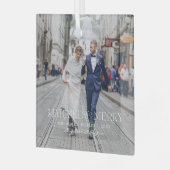 Mr.そしてミセス |写真結婚したとメリー初めてのクリスマス ガラスオーナメント (正面左)