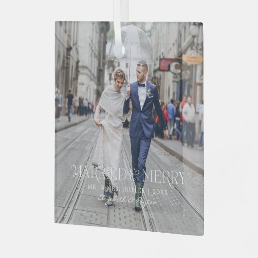 Mr.そしてミセス |写真結婚したとメリー初めてのクリスマス ガラスオーナメント (正面左)