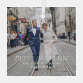 Mr.そしてミセス |写真結婚したとメリー初めてのクリスマス ガラスオーナメント (裏面)