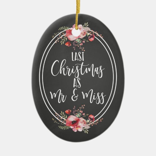Mr.とクリスマスの写真と恋しく思同じ最後のクリスマス セラミックオーナメント (正面)