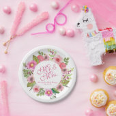 Mr.とミセスエレガントフローラ結婚の |紙プレート ペーパープレート (パーティー)