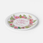 Mr.とミセスエレガントフローラ結婚の |紙プレート ペーパープレート (アングル)