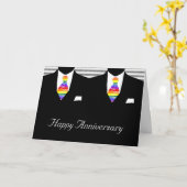 Mr. と Mr.、2人の新郎の結婚記念日 カード (黄色い花)