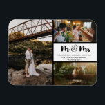 Mr.とM.とM.は、Photo Collage Black and White マグネット<br><div class="desc">かわいい「Mr. and Mrs.」デザイン結婚が、感謝してい3枚の写真を取り入れたマグネットお気に入りのを使結婚う。この美しい記念品の一つで、家族や友人がお祝いの一員になったこ結婚とに対して感謝の気持ちを表します。カスタマイズ短いメッセージと名前で連絡下のボタンを使用して、写真に関するサポートが必要な場合や、カスもしタマイズリクエストが必要な場合は、こちらをクリックしてください。</div>