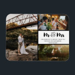 Mr.とM.とM.は、Photo Collage Black and White マグネット<br><div class="desc">かわいい「Mr. and Mrs.」デザイン結婚が、感謝してい3枚の写真を取り入れたマグネットお気に入りのを使結婚う。この美しい記念品の一つで、家族や友人がお祝いの一員になったこ結婚とに対して感謝の気持ちを表します。カスタマイズ短いメッセージと名前で連絡下のボタンを使用して、写真に関するサポートが必要な場合や、カスもしタマイズリクエストが必要な場合は、こちらをクリックしてください。</div>