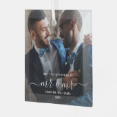 Mr.とMr.の初めてのクリスマスLGBTQ記念品 ガラスオーナメント (正面左)