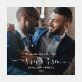 Mr.とMr.の初めてのクリスマスLGBTQ記念品 ガラスオーナメント (裏面)