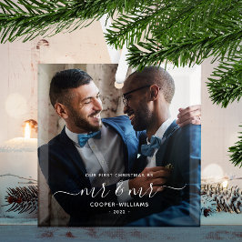 Mr.とMr.の初めてのクリスマスLGBTQ記念品 ガラスオーナメント
