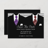 Mr.とMr.スーツとタイのゲイ日付を保存結婚 セーブザデート (正面/裏面)