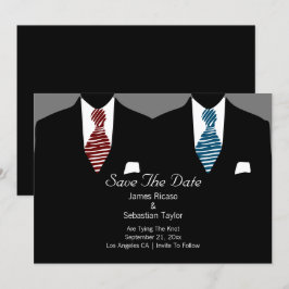 Mr.とMr.スーツとタイのゲイ日付を保存結婚 セーブザデート