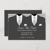 Mr.とMr.スーツとタイのゲイ日付を保存結婚 セーブザデート (正面/裏面)