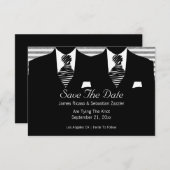 Mr.とMr.スーツとタイのゲイ日付を保存結婚 セーブザデート (正面/裏面)