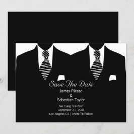 Mr.とMr.スーツとタイのゲイ日付を保存結婚 セーブザデート
