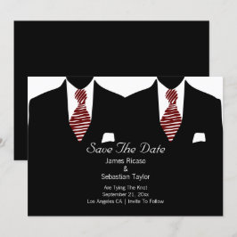Mr.とMr.スーツとタイのゲイ日付を保存結婚 セーブザデート