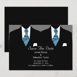 Mr.とMr.スーツとタイのゲイ日付を保存結婚 セーブザデート