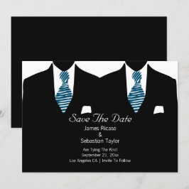 Mr.とMr.スーツとタイのゲイ日付を保存結婚 セーブザデート