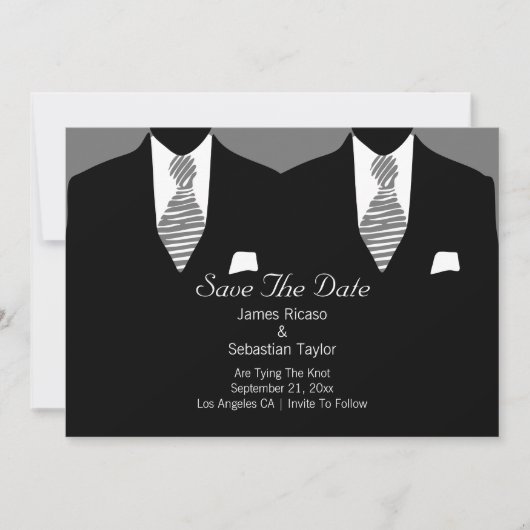 Mr.とMr.スーツとタイのゲイ日付を保存結婚 セーブザデート (正面)