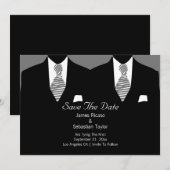 Mr.とMr.スーツとタイのゲイ日付を保存結婚 セーブザデート (正面/裏面)