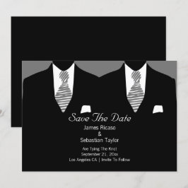 Mr.とMr.スーツとタイのゲイ日付を保存結婚 セーブザデート
