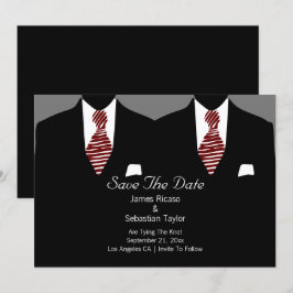 Mr.とMr.スーツとタイのゲイ日付を保存結婚 セーブザデート