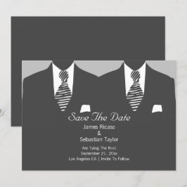 Mr.とMr.スーツとタイのゲイ日付を保存結婚 セーブザデート
