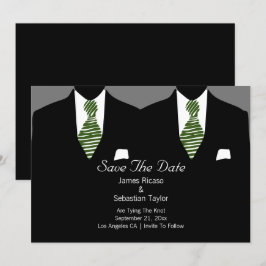 Mr.とMr.スーツとタイのゲイ日付を保存結婚 セーブザデート
