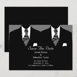 Mr.とMr.スーツとタイのゲイ日付を保存結婚 セーブザデート