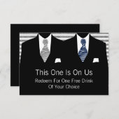 Mr.とMr.スーツとタイのゲイ結婚ズ(灰色/青) サンキューカード (正面/裏面)