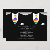 Mr.とMr.スーツとレインボータイゲイ結婚 招待状 (正面/裏面)