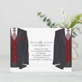 Mr.とMr.スーツと赤タイゲイ結婚 案内状 (スタンド正面)