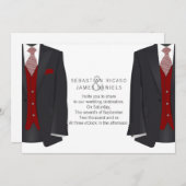 Mr.とMr.スーツと赤タイゲイ結婚 案内状 (正面/裏面)