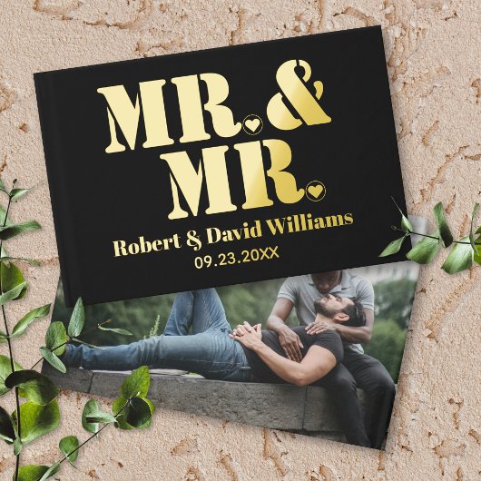 Mr.とMr.タイポグラフィブラックゲイ結婚の写真 ゲストブック