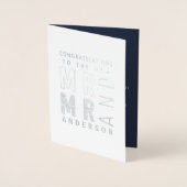 Mr.とMr. タイポグラフィー 結婚おめでとうカード 箔カード (正面)
