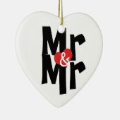 Mr.とMr.パーソナライズされたフォントはっきりしたゲイ結婚の セラミックオーナメント (右)