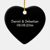 Mr.とMr.パーソナライズされたフォントはっきりしたゲイ結婚の セラミックオーナメント (裏面)