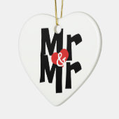 Mr.とMr.パーソナライズされたフォントはっきりしたゲイ結婚の セラミックオーナメント (左)