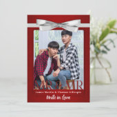 Mr.とMr.レッド結婚式招待状写真2つのグルームズ 招待状 (スタンド正面)