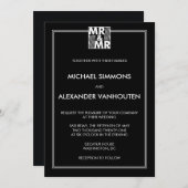 Mr.とMr.結婚式招待状モダン 招待状 (正面/裏面)