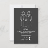 Mr.とMr. Doodle Chalkboardゲイ結婚式RSVP 出欠カード (正面)