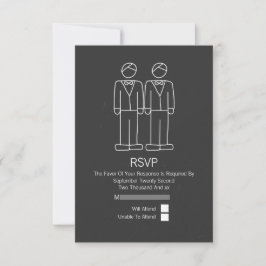 Mr.とMr. Doodle Chalkboardゲイ結婚式RSVP 出欠カード