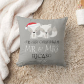 Mr.とMrs.の初めてのクリスマス-キツネテーマ クッション (ブランケット)
