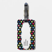 Mr.とMrs.ラゲッジタグ – 彼女の – カラフル水玉模様 ラゲッジタグ (裏面縦)