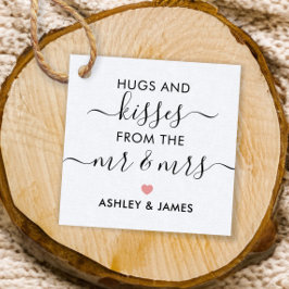 Mr.とMrs.ラベルの抱擁とキス、ピンク フェイバータグ