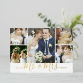 Mr.とMrs. 5写真の感謝のフォイル結婚カード 箔シーズンカード (立ち正面)