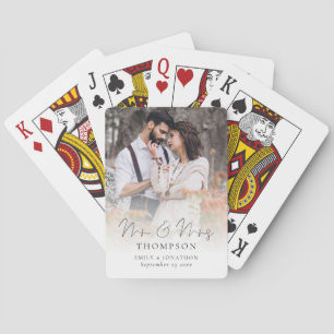 Mr.とMrs. Script Photo Overlay結婚の遊Ca トランプ