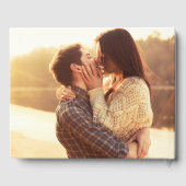 Mr エレガント & Mrsスクリプト金ゴールドハート写真結婚 ゲストブック (裏面)