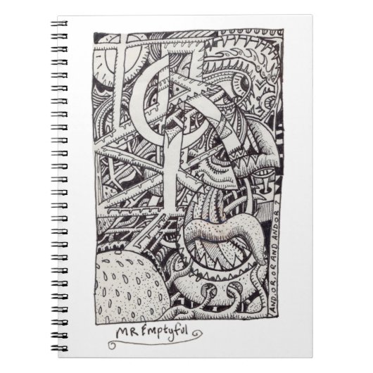 Mr. エンプティフル、インク画 ノートブック (正面)